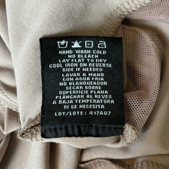 R&M Richards Mesh Panel Jacket Dress Size 3X Taupe Knee Length Elegant Cocktail - Picture 10 of 14